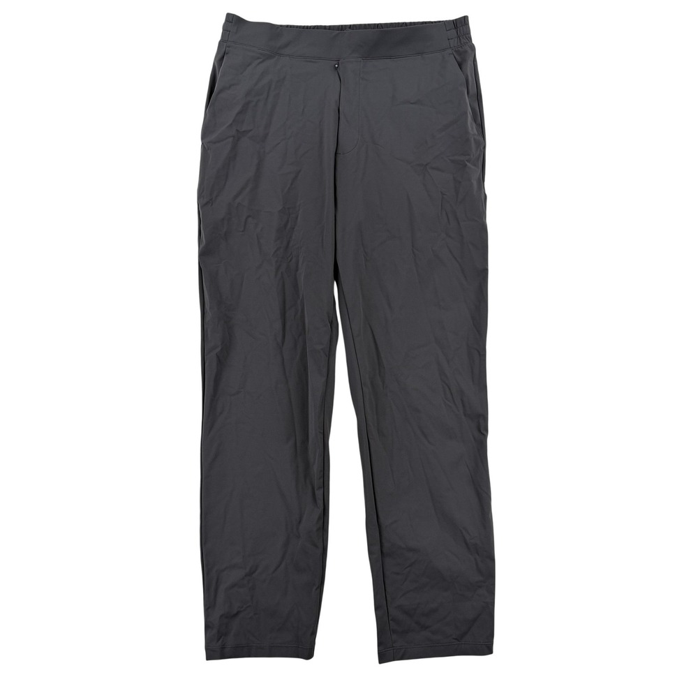 Uniqlo Track Pants Mens Large Gray Woven Lightweight Elastic Waist Pockets Gym